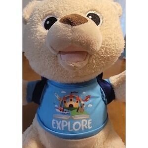 Spark Create Imagine Musical Light Up Tan Bear w/Blue Explore Backpack 14" Plush